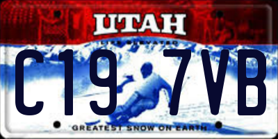 UT license plate C197VB