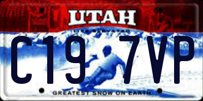 UT license plate C197VP