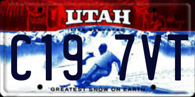 UT license plate C197VT
