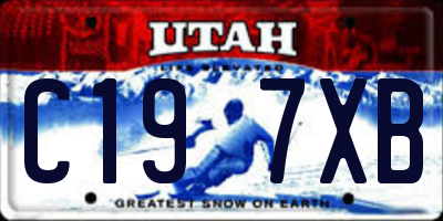 UT license plate C197XB
