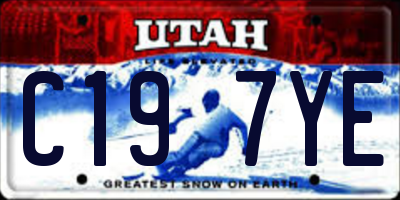 UT license plate C197YE
