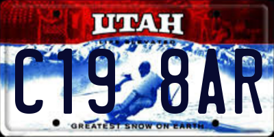 UT license plate C198AR