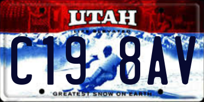 UT license plate C198AV
