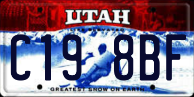 UT license plate C198BF