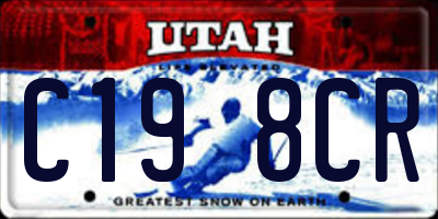 UT license plate C198CR
