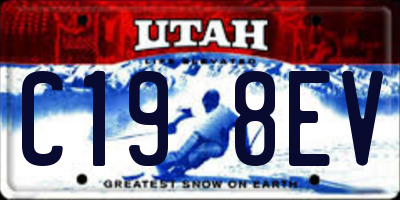 UT license plate C198EV