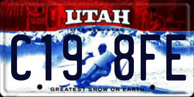 UT license plate C198FE