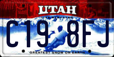 UT license plate C198FJ