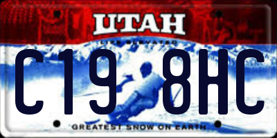 UT license plate C198HC