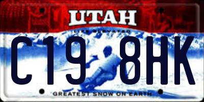 UT license plate C198HK