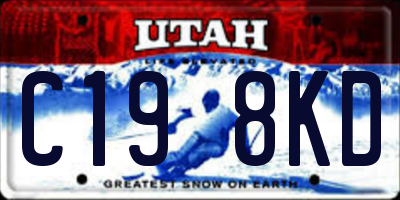 UT license plate C198KD