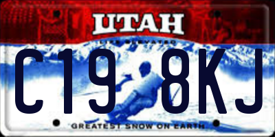 UT license plate C198KJ
