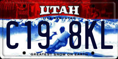 UT license plate C198KL