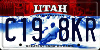 UT license plate C198KR