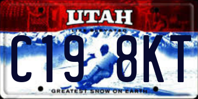 UT license plate C198KT