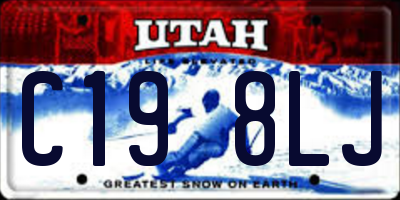 UT license plate C198LJ