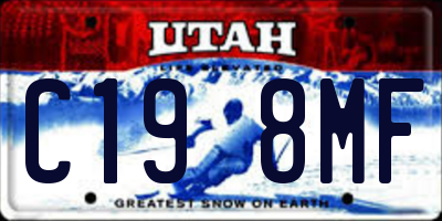 UT license plate C198MF