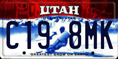 UT license plate C198MK