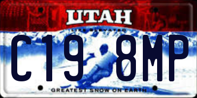 UT license plate C198MP