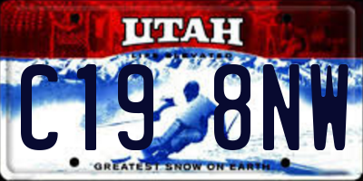 UT license plate C198NW