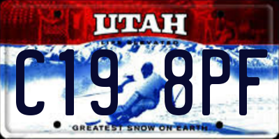 UT license plate C198PF