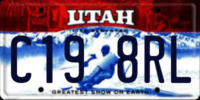 UT license plate C198RL
