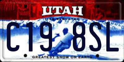 UT license plate C198SL