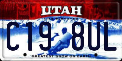 UT license plate C198UL