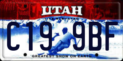 UT license plate C199BF