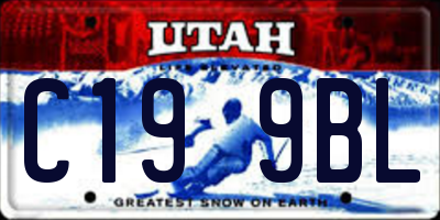UT license plate C199BL