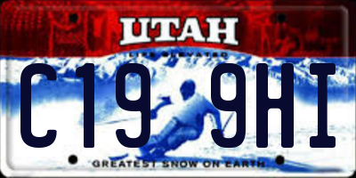 UT license plate C199HI