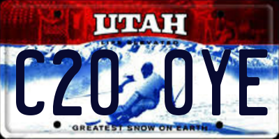 UT license plate C200YE
