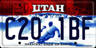 UT license plate C201BF