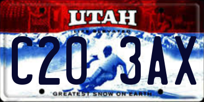 UT license plate C203AX