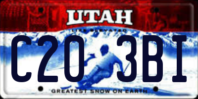 UT license plate C203BI