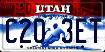 UT license plate C203ET