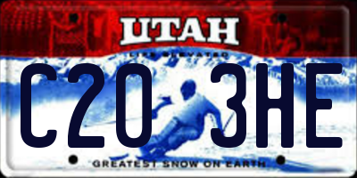 UT license plate C203HE