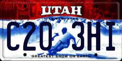 UT license plate C203HI