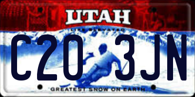 UT license plate C203JN
