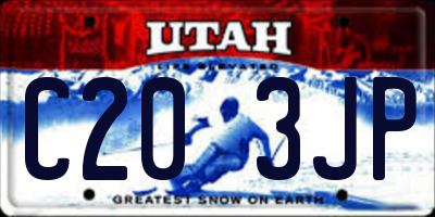 UT license plate C203JP