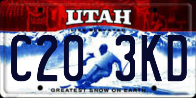 UT license plate C203KD