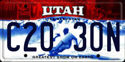 UT license plate C203ON