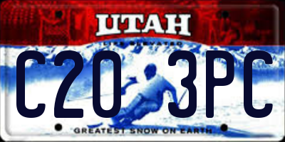 UT license plate C203PC
