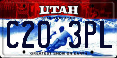 UT license plate C203PL
