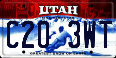 UT license plate C203WT