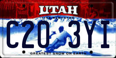 UT license plate C203YI