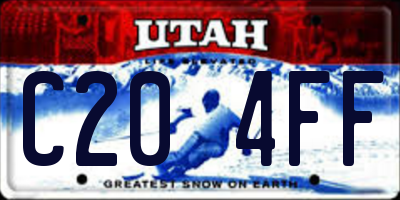 UT license plate C204FF