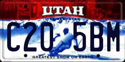 UT license plate C205BM