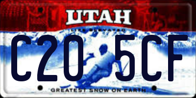 UT license plate C205CF