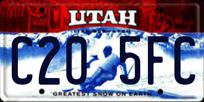 UT license plate C205FC